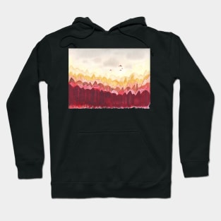 Warm Fall embraces Abstract forest watercolor pattern Hoodie